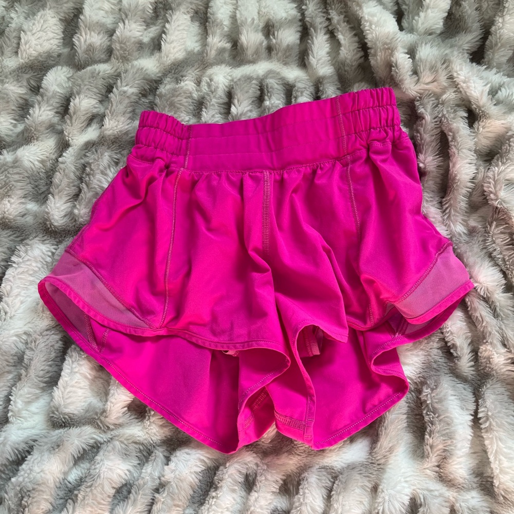 pow pink hotty hot lululemon shorts